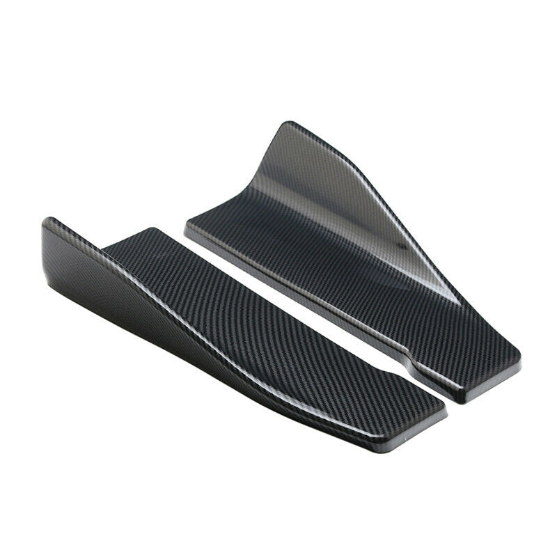 2PCS Car SUV 35cm Skirt Splitter Diffuser Winglet Wing Bumper Carbon Fiber Color