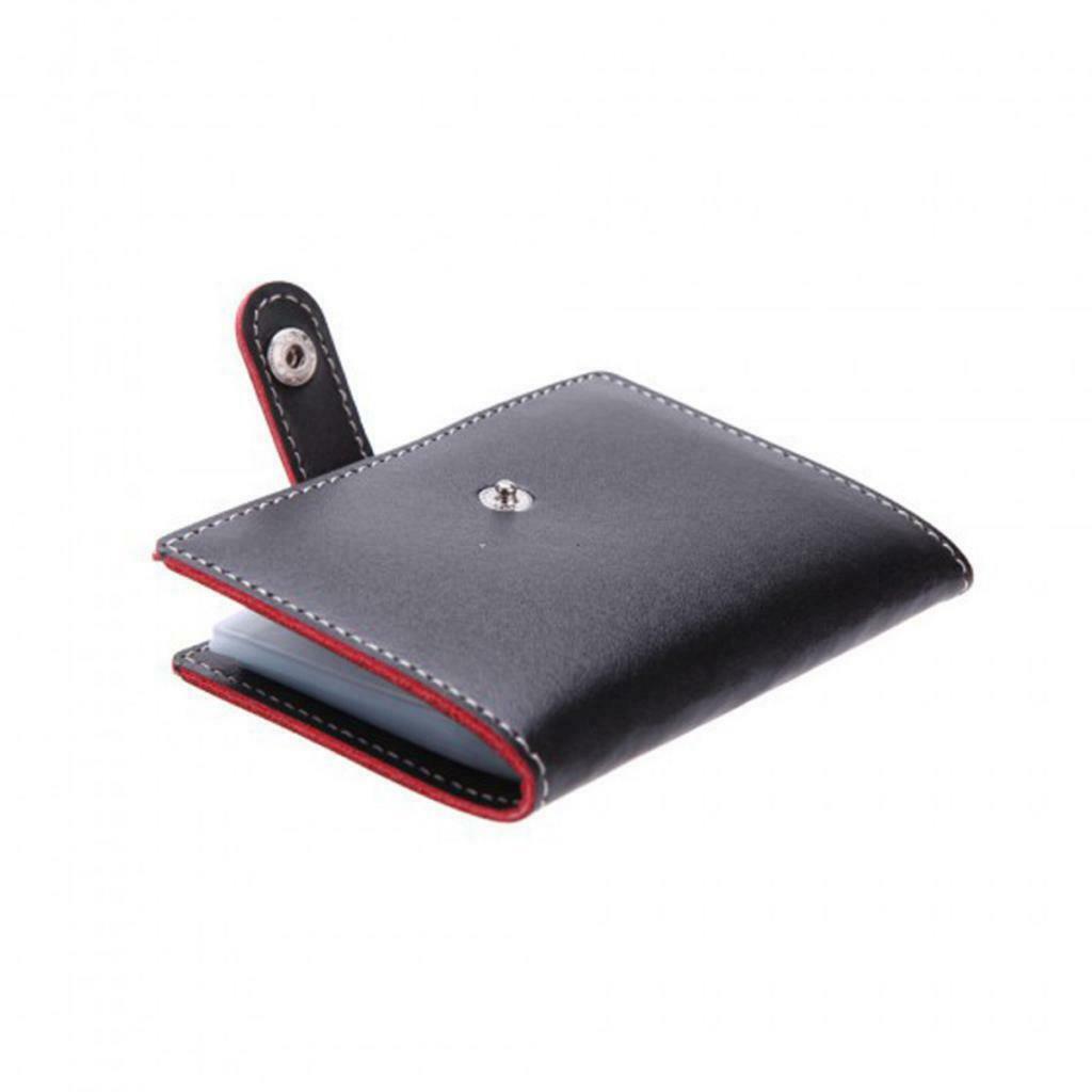 Black Soft Artificial Leather Credit Card Wallet Case