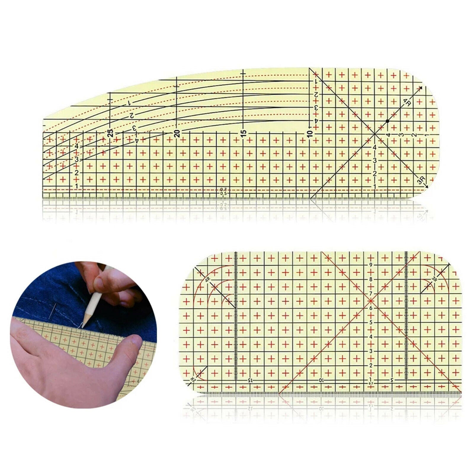 2x Hot Ironing Ruler Patchwork Clothes Fabric Crafts DIY Sewing Measuring Hands