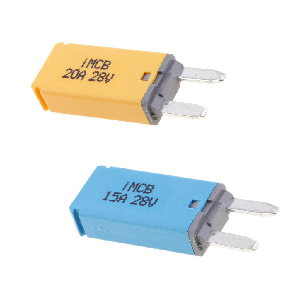 2pcs 15A+20A ATM Mini Blade Fuse Color Coded Car Boat Electrical Protection