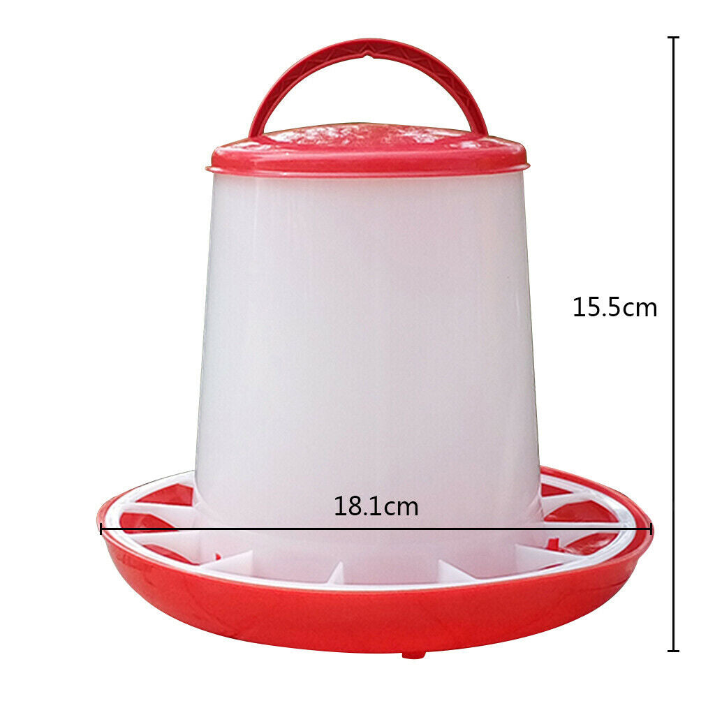 Plastic Chick Feeder Domestic Fowl Poultry Feeding Supplies 1.5kg with Lid