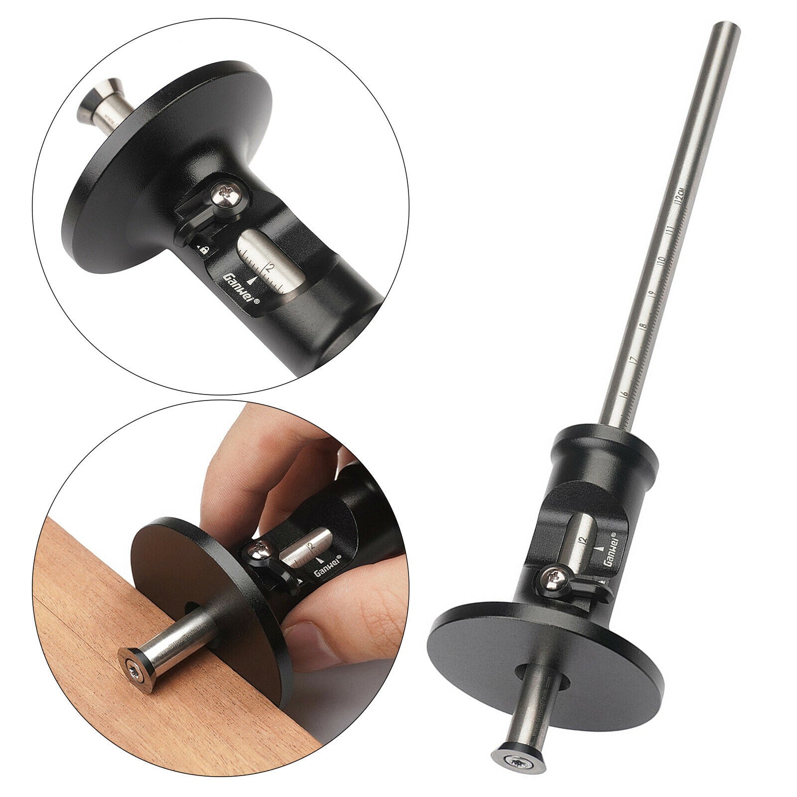 European Wheel Marking Gauge Measuring Woodwork Scribe Tool Range 0-12cm