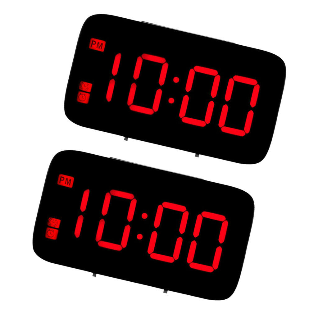 2pcs Projection Alarm Clock Voice Control Portable Clock with Snooze Alarm