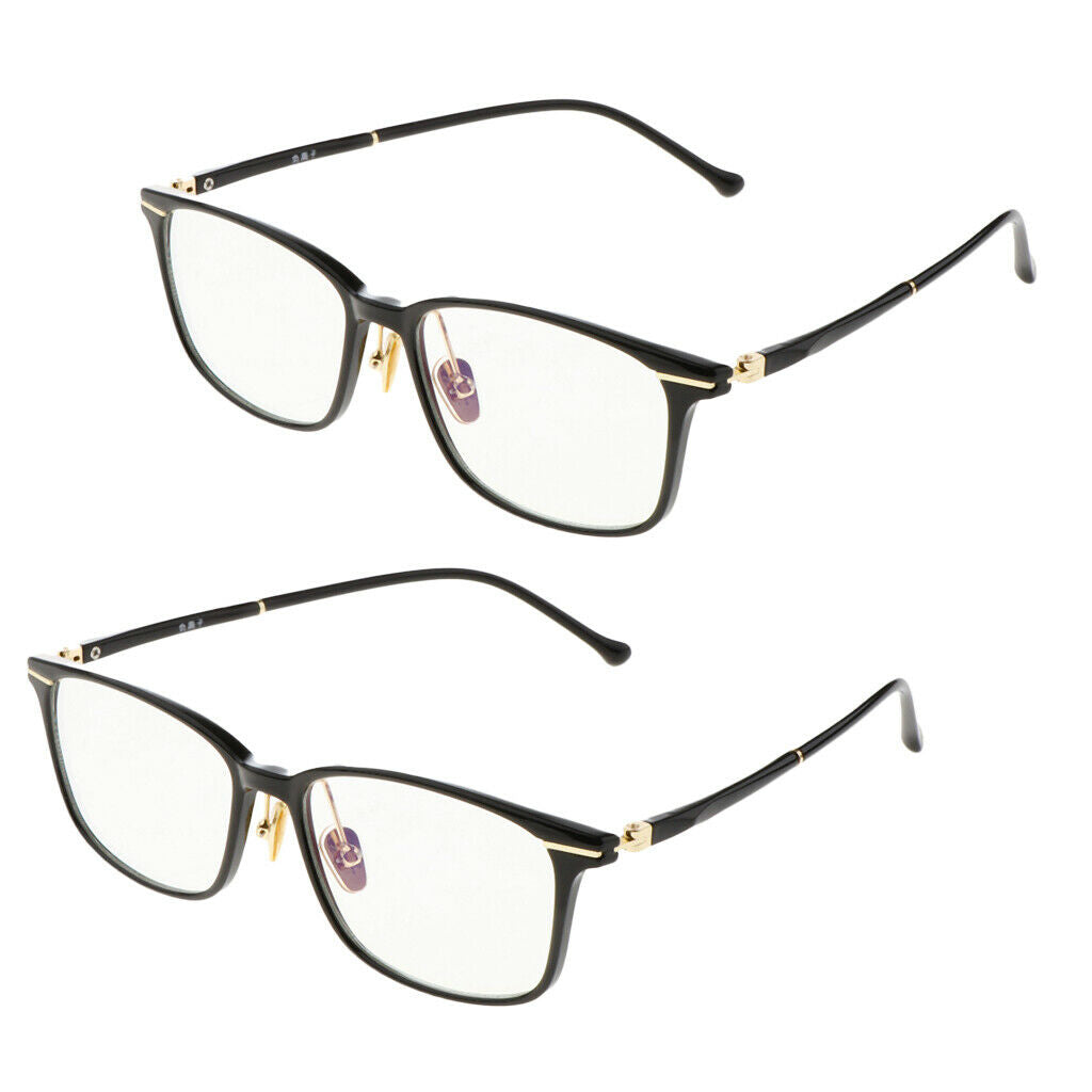 2Pairs Blue Light Blocking Glasses Computer Anti Eyestrain Eyeglass Black