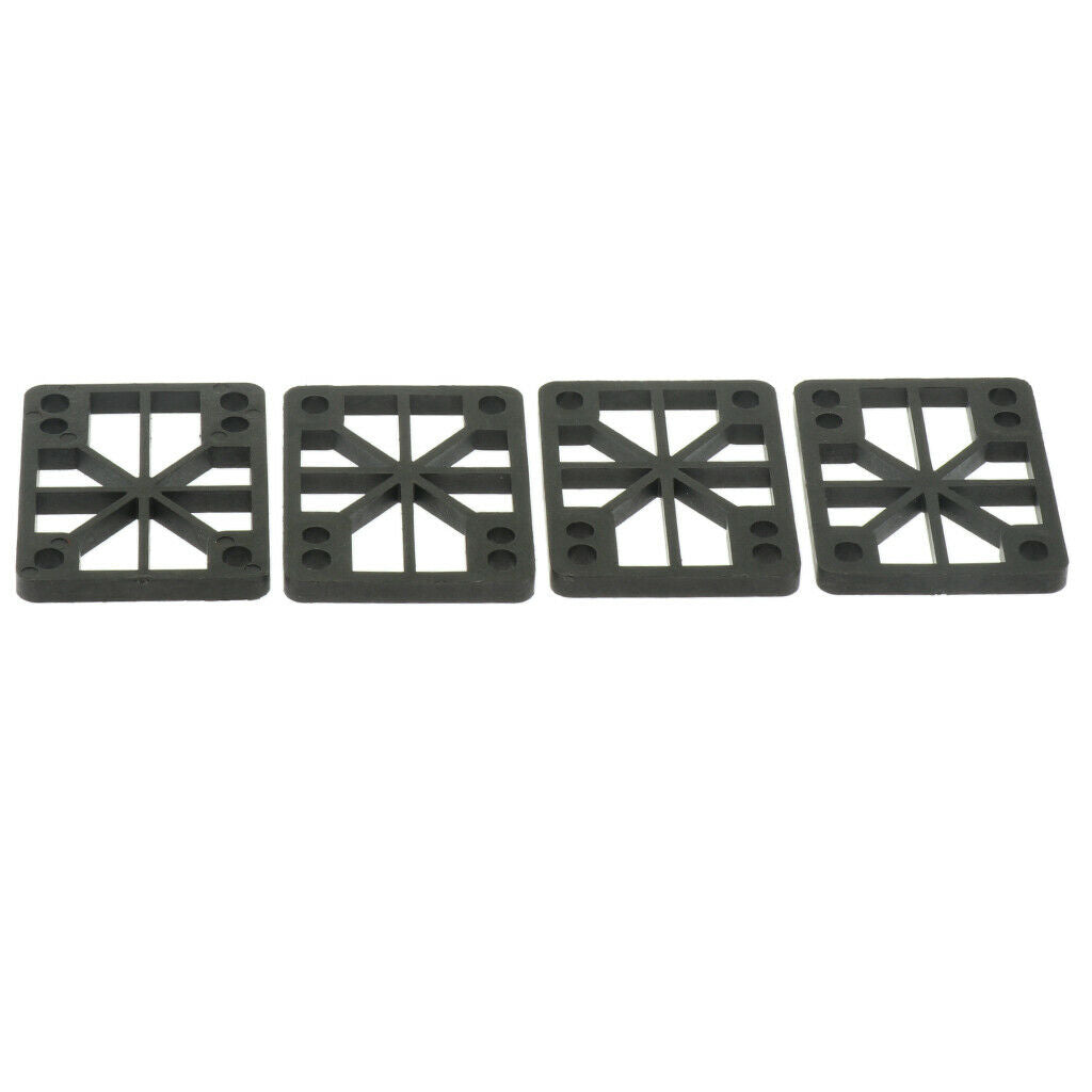 4X 4 Pieces Skateboard Longboard Shock Pads Risers 0.6cm or 0.8cm Black 6mm
