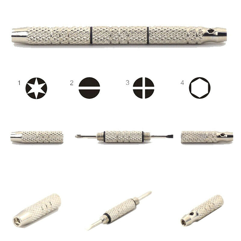4 in 1 Screwdriver Watch Eyeglass Repair Tools Aluminum Steel Portable Mi.l8