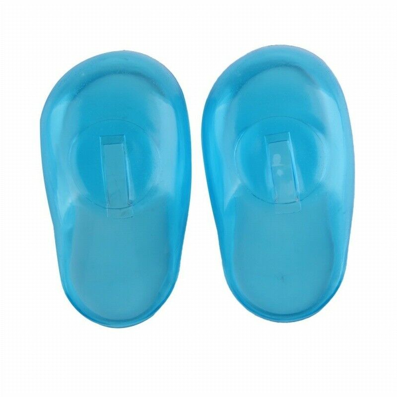 2PCS Blue Clear Silicone Ear Cover Hair Dye Shield Protect Salon Color W3B7