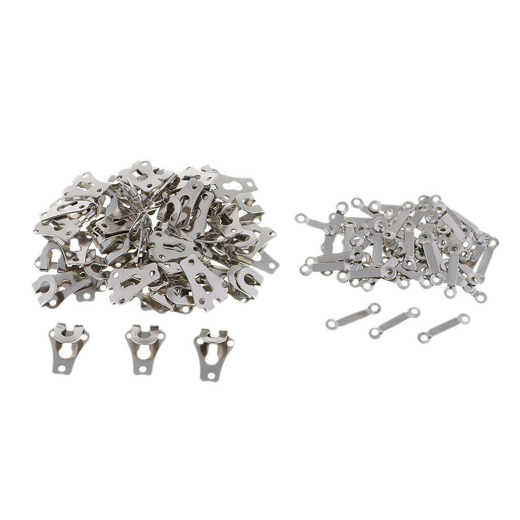 50 Sets Trouser Hook and Eye metal Bar, Skirt Tunic Fasteners Sew on 20x14mm
