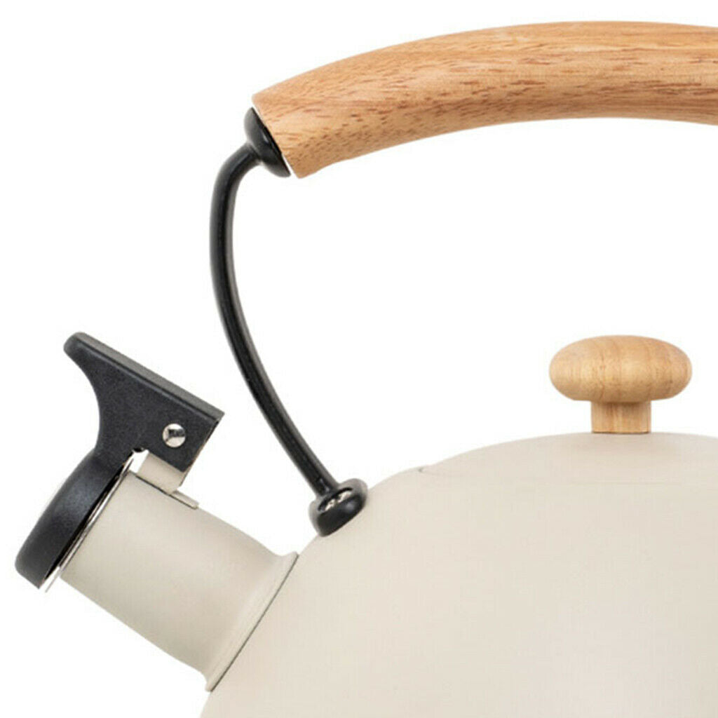 Stainless Steel Whistling Tea Kettle Tea Pot with Wooden Handle Teapot 2.8L