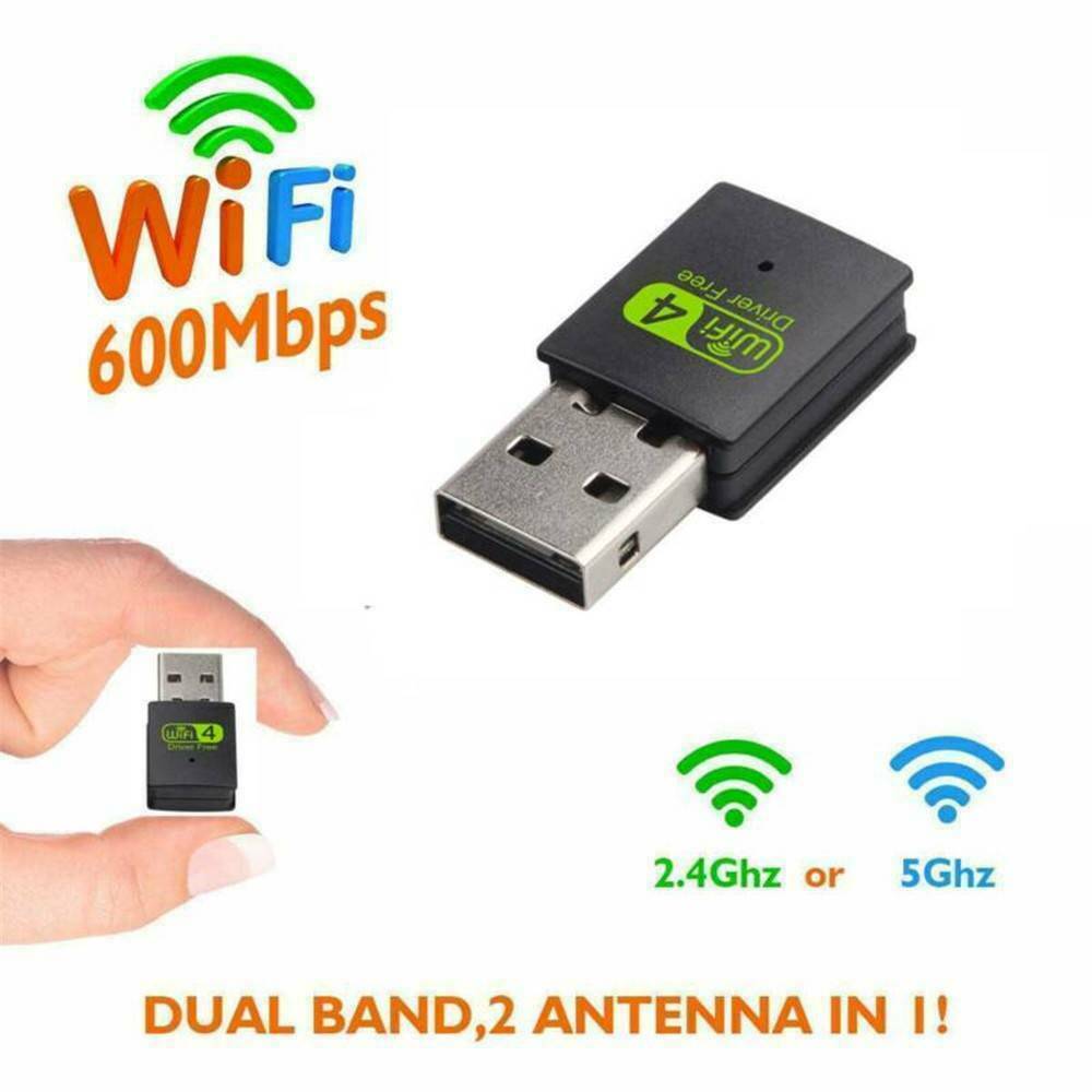 300 Mbps 2.4-5ghz USB Dual Band Wireless Adapter WiFi Dongle 802.11 AC Laptop @