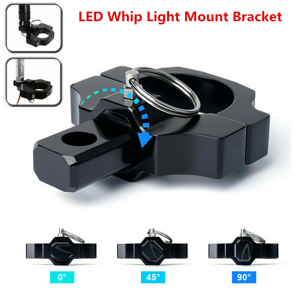 1x Universal UTV ATV Whip Light Flag Bar Lights Spot Lightbars Mounting Bracket