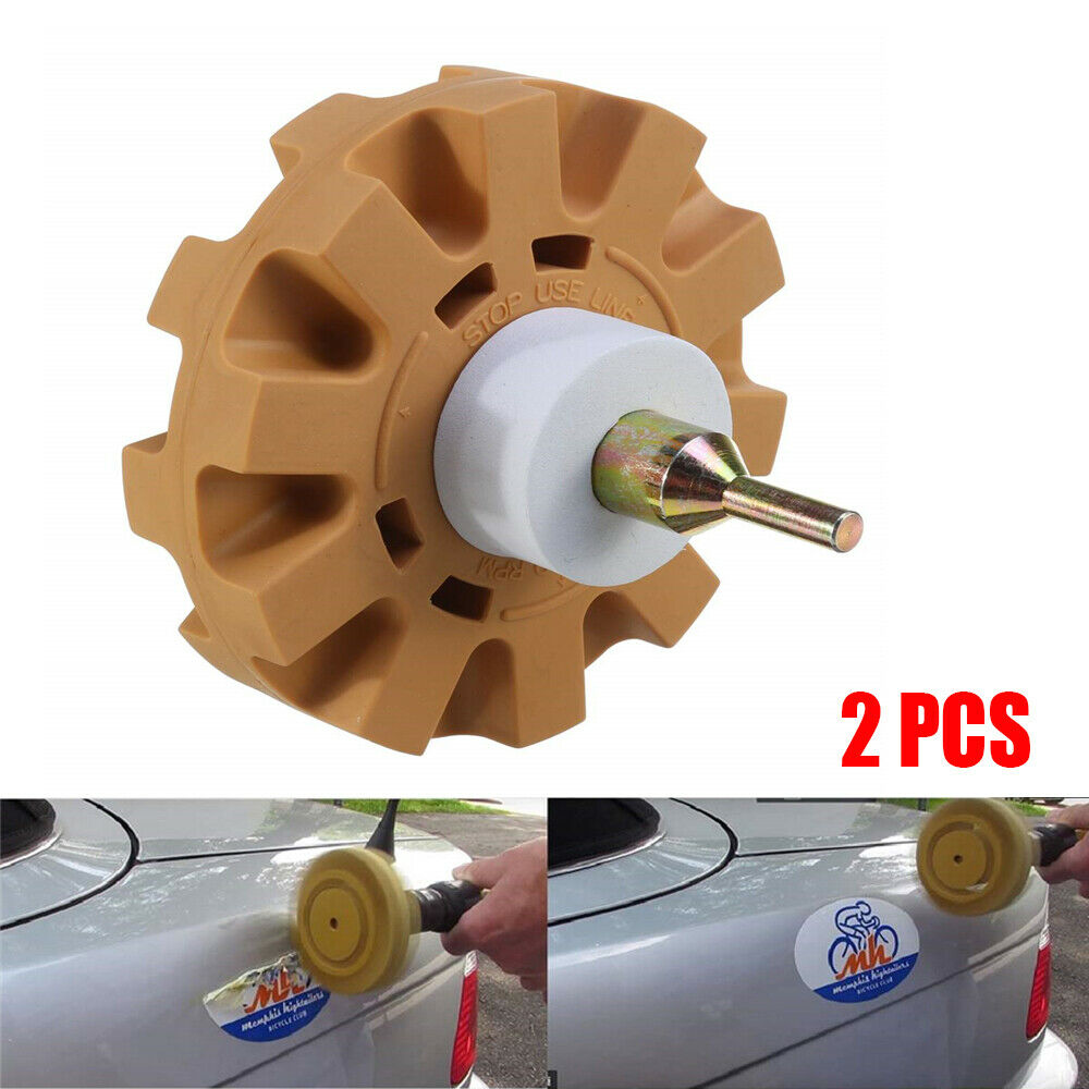 2x 4 inch Rubber Eraser Wheel Tool Car Body Adhesive Stickers Removal Tool