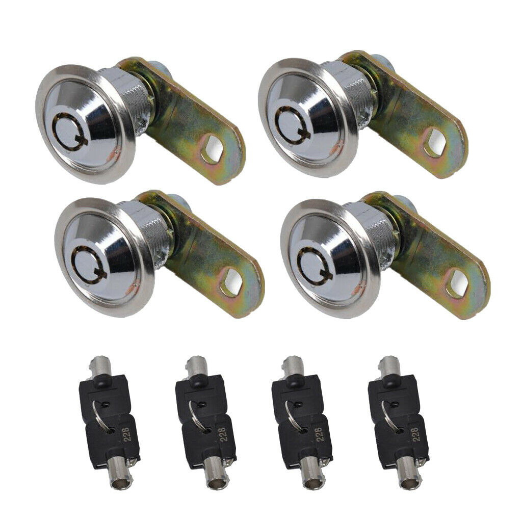 1-1/8 Tubular Cam Lock 180Deg &2Key Pull Drawer Cabinet Toolbox Replacement