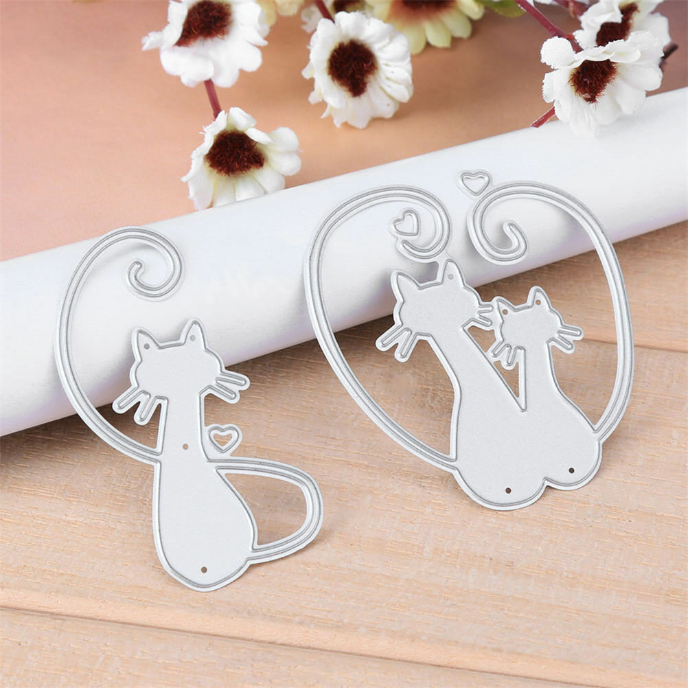 Love Cat Design Metal Cutting Dies For DIY Scrapbooking Album Paper Card.l8