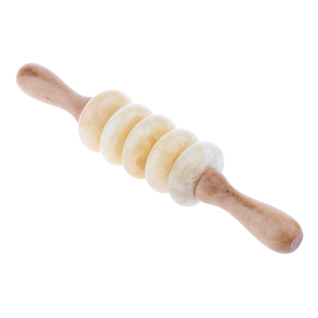 Jade Roller Massage Stick Wheel Handheld Full Body Release Myofascial Tool