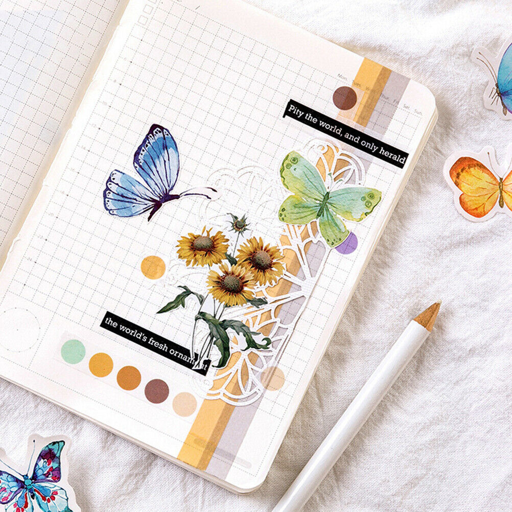 46pcs Butterfly Garden DIY Diary Stickers Paper Lables Gifts Packaging De.l8