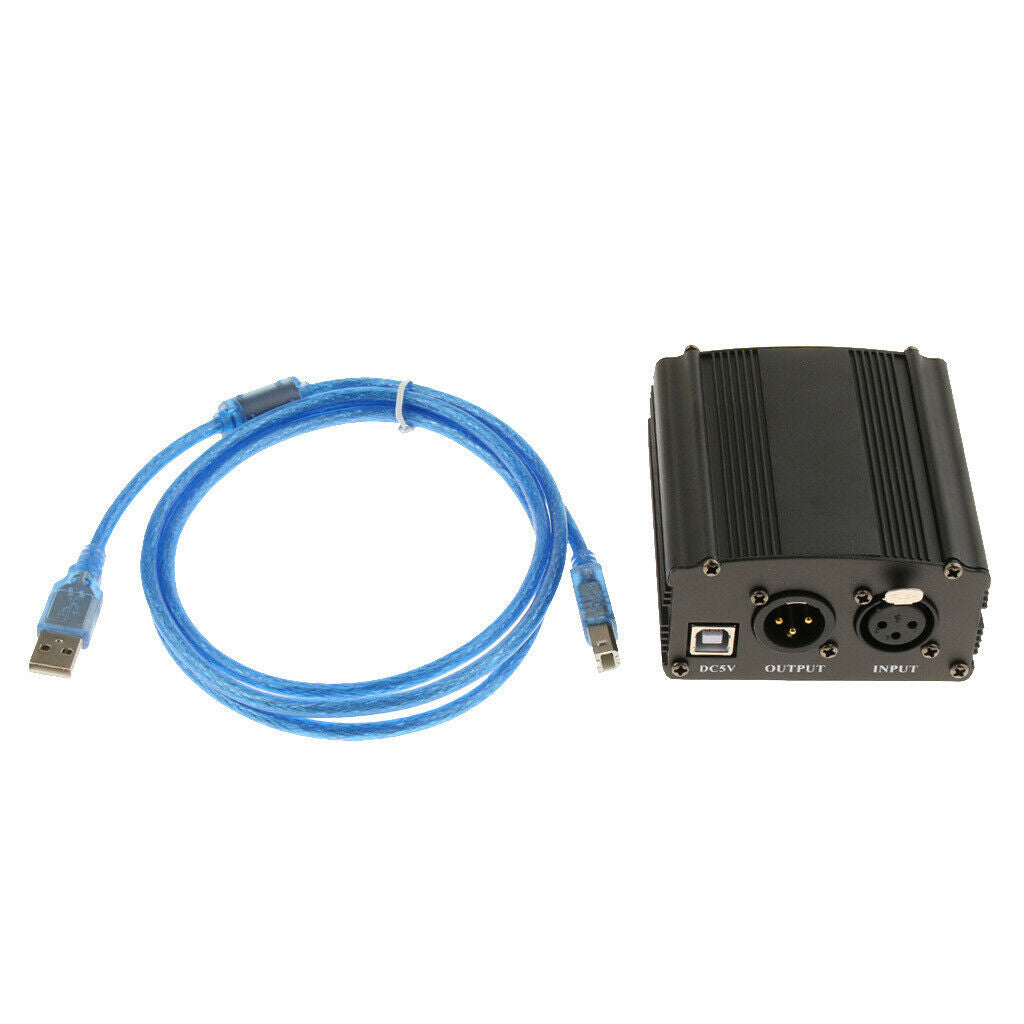 USB Condenser Large Diaphragm Microphone w/ Power and Cable Adapter