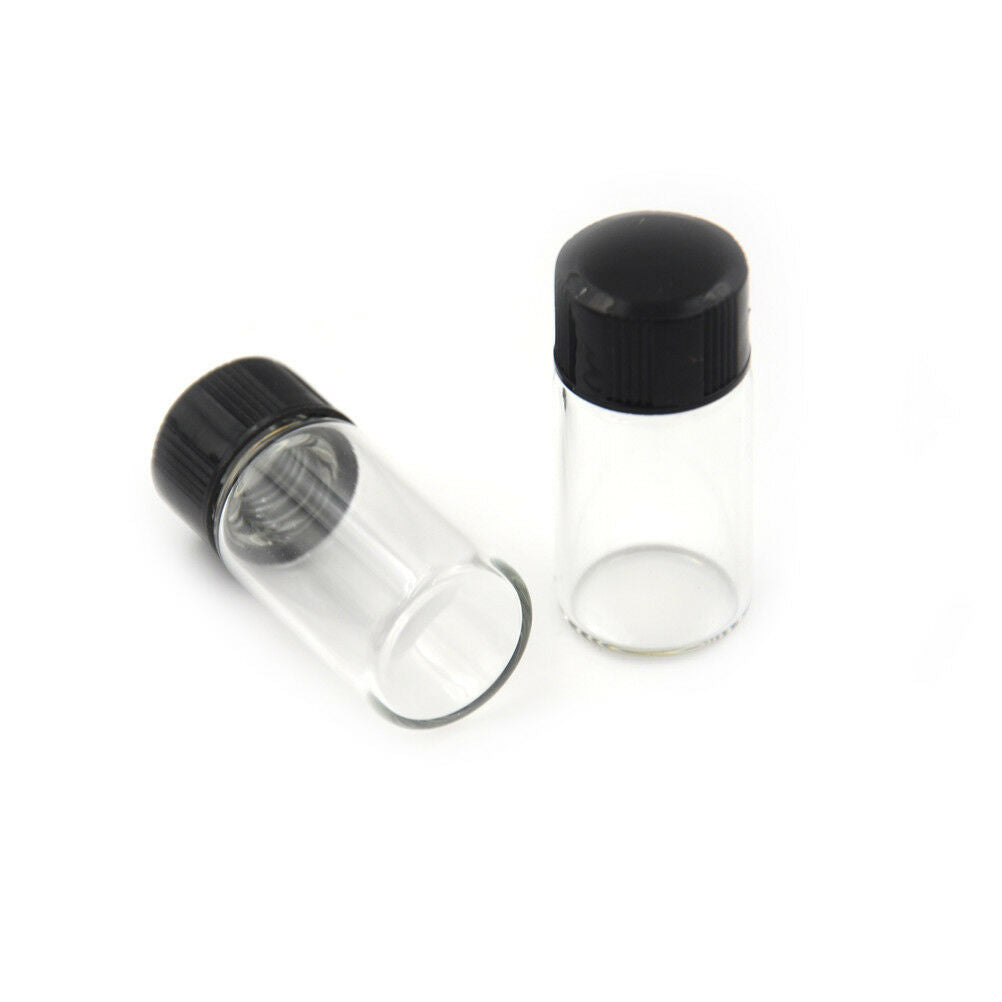 5Pcs 3ml Small Cute Glass Vials Bottles Clear Containers With Screw Ca.l8