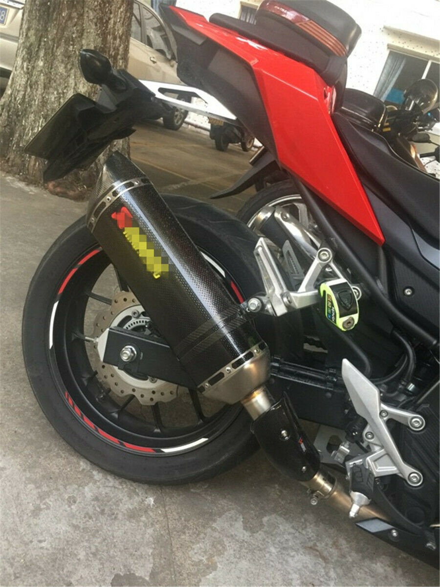 Motorcycle Exhaust Middle Link Pipe Real Carbon Fiber Muffler Heat Shield Cover