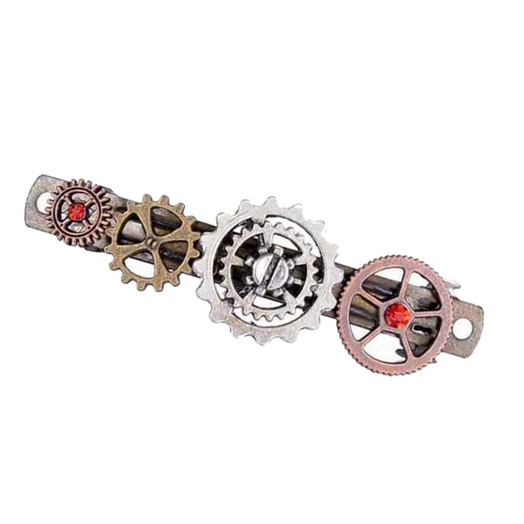 Retro Steampunk Gears Clock Hairpin Barrette Barrette Costume Accessory