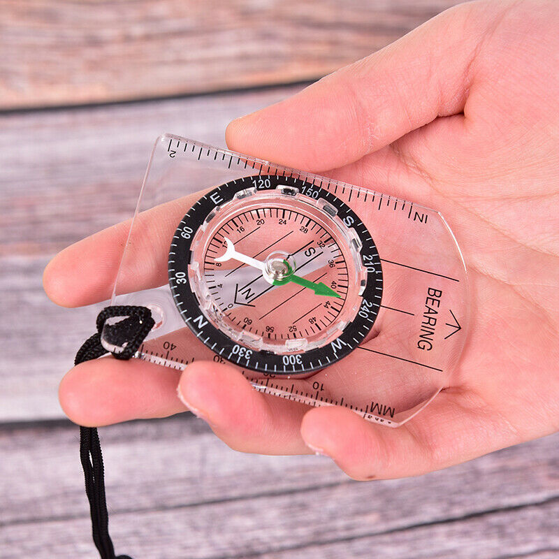 1pc Outdoor Hiking Camping Compass Map Scale Ruler Multifunctional Equipm.l8
