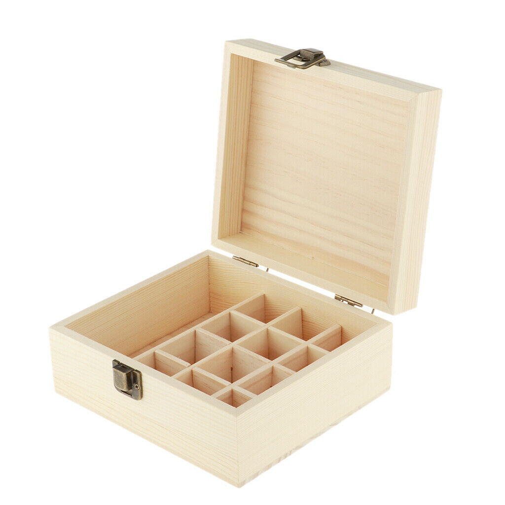 12 Grids Handmade Natural Essential Oil Display Storage Box Carrying Case