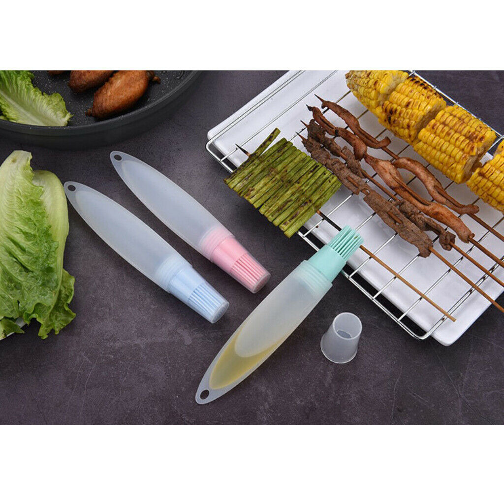 Great Bottle Basting Oil Pastry Brush, Silicone BBQ Basting Tool Light Green