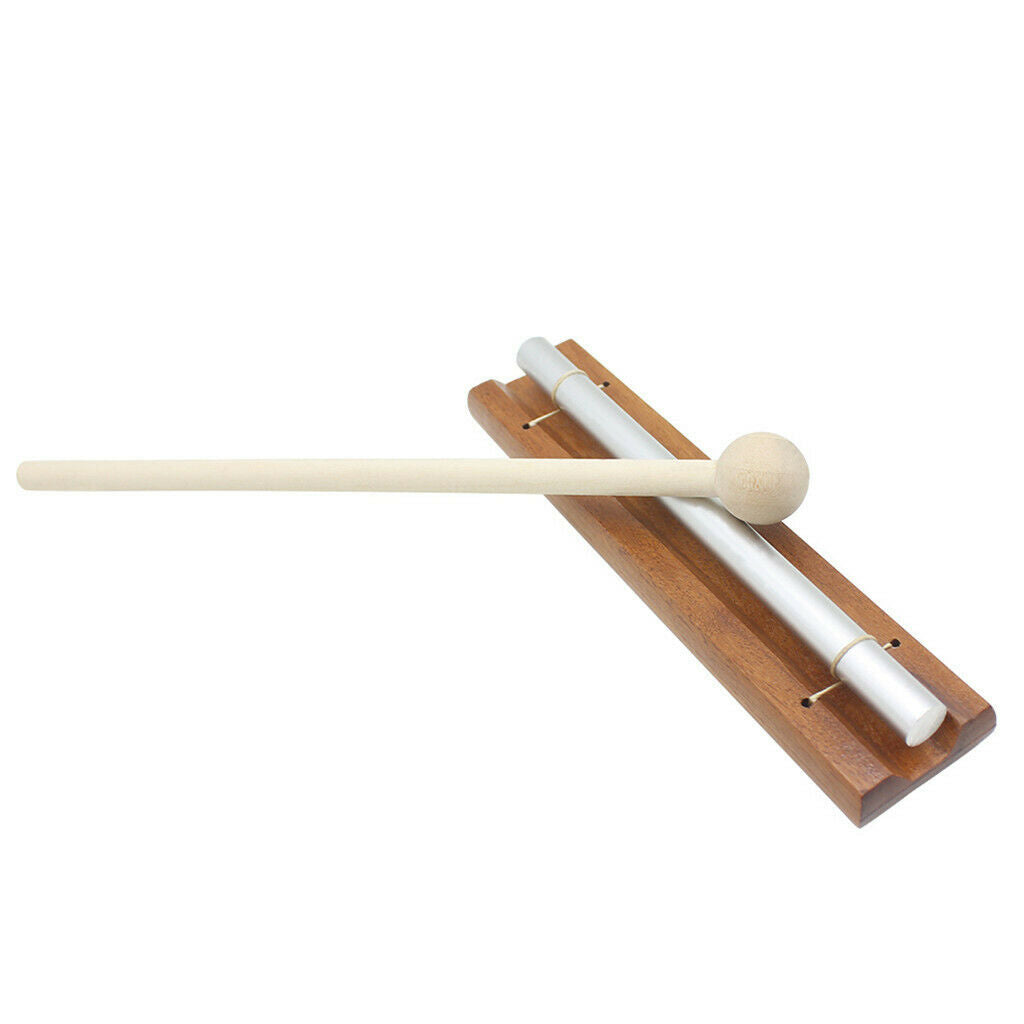 2 X Wooden Base  Chime W/ Mallet for Sound  Relax Musical Instrument