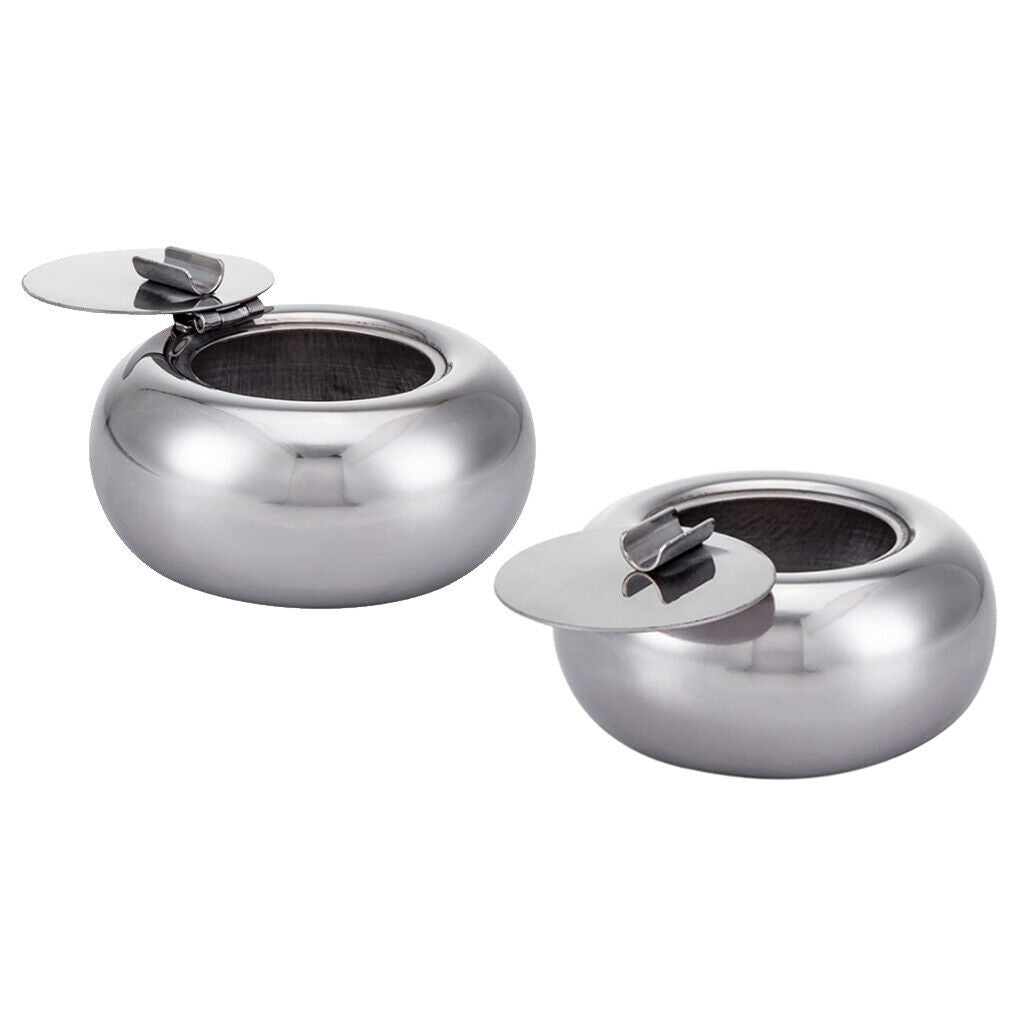2x Cigarettes Ashtray Ash Tray for Cars Windproof Portable Home Office Round