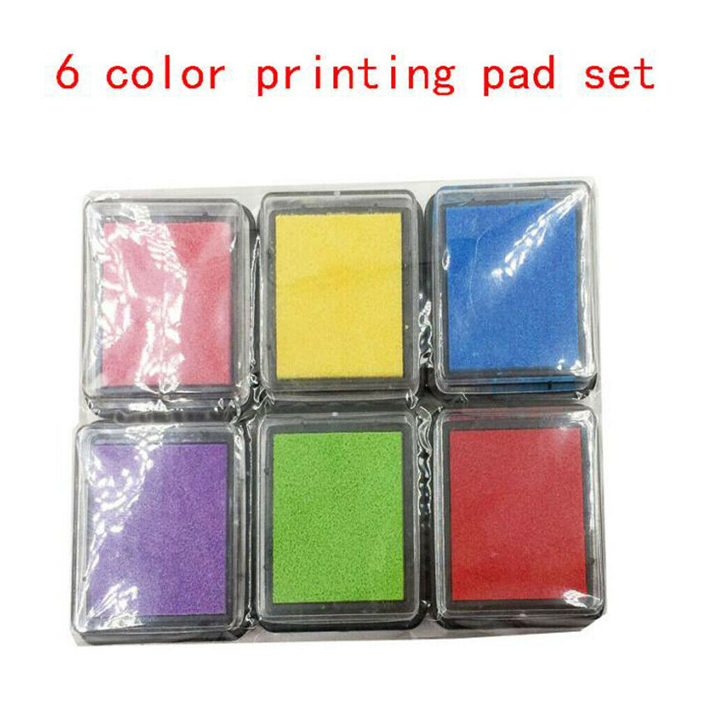 6 Colors Craft Ink Pad Stamps Partner DIY Color, Ink Pad for Stamps, Paper,