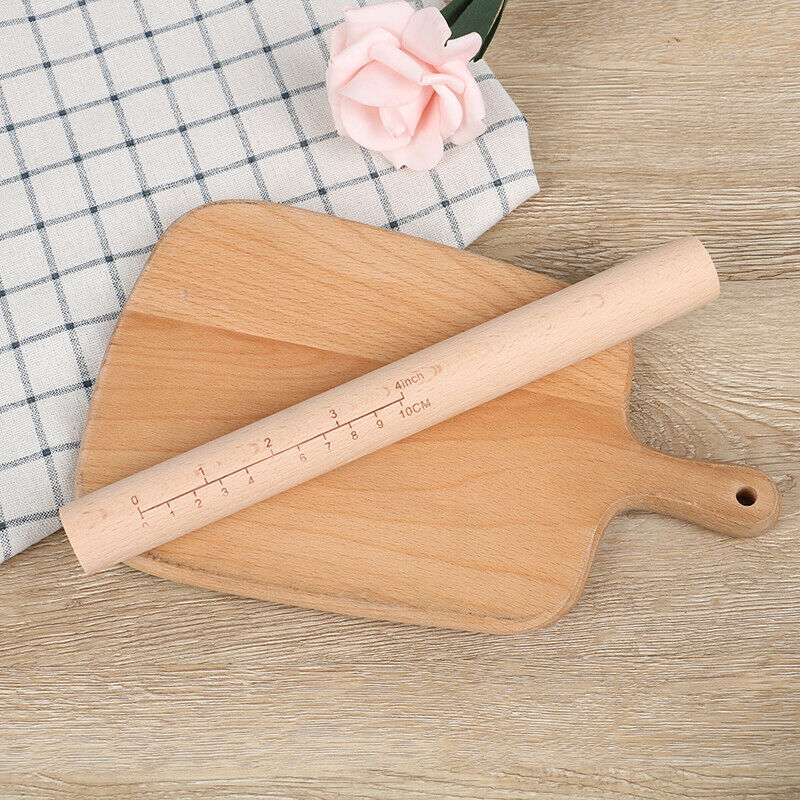 With scale Solid wood rolling stick Cake pie noodles rolling Pins Dough R.l8