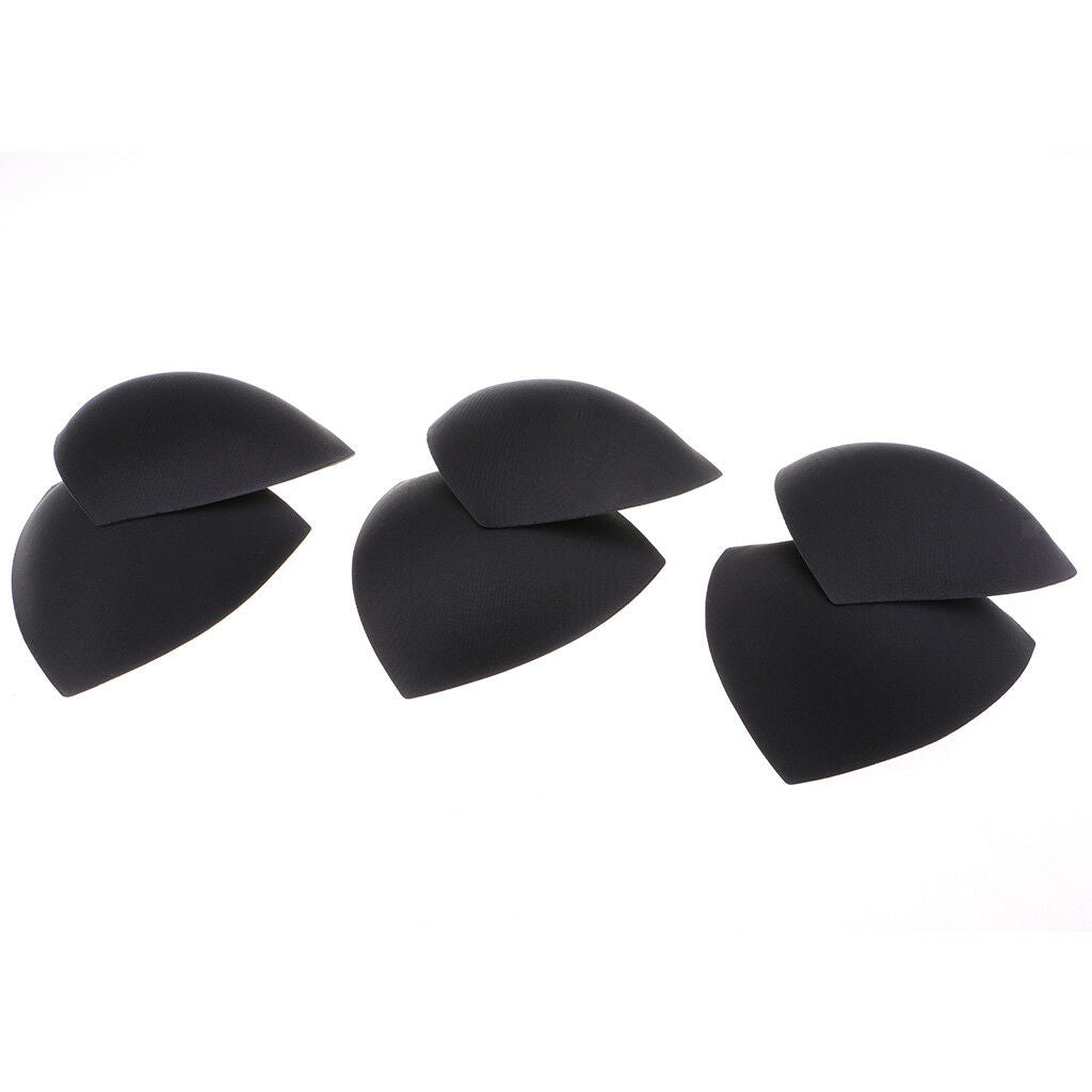 3 Pairs Black Triangle Removable Cups Inserts for Sport Yoga Bra Bikini Pads