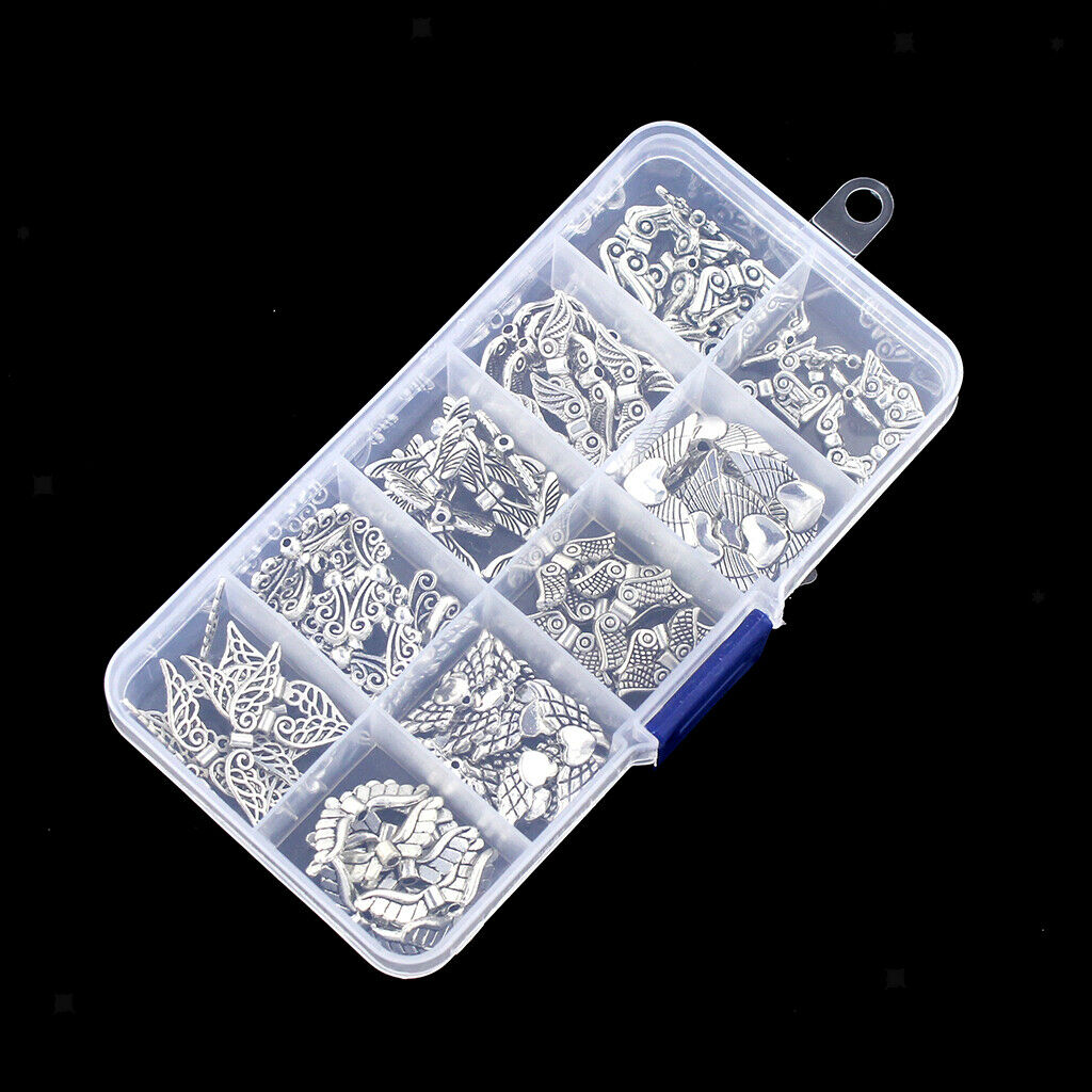 100Pcs Assorted Spacer Beads 10 Styles Angel Wings Bead Charm DIY Jewelry