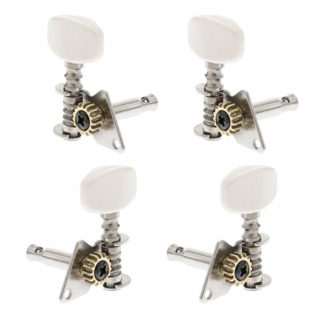 Machine Heads Tuning Pegs 2L 2R Set for Ukulele, 4 Pieces, White