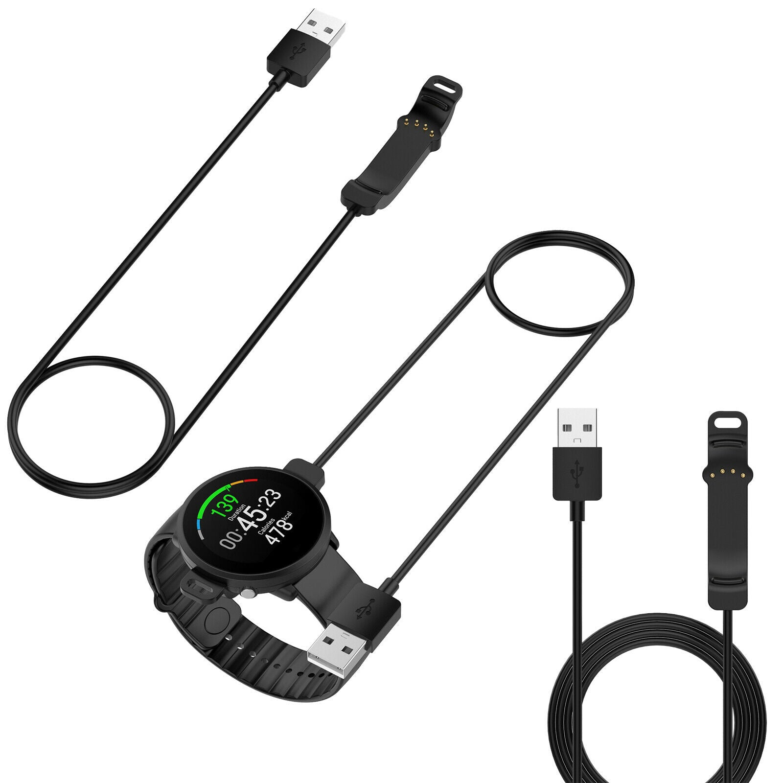 For POLAR Unite Fitness Smart Watch Black Charger Dock USB Cable Charging Stand