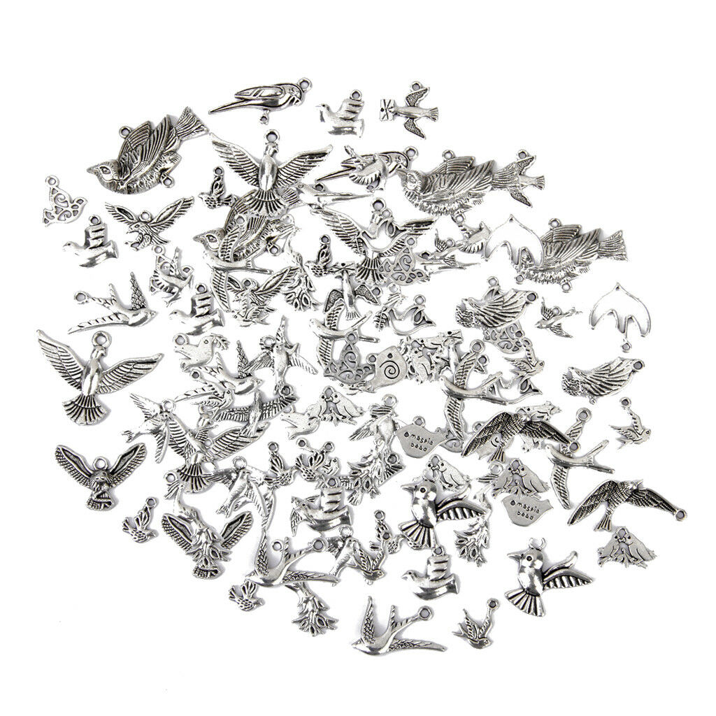100 Pieces/ Lot Mixed Birds Pendant Charm DIY Multi Purpose Jewelry Findings