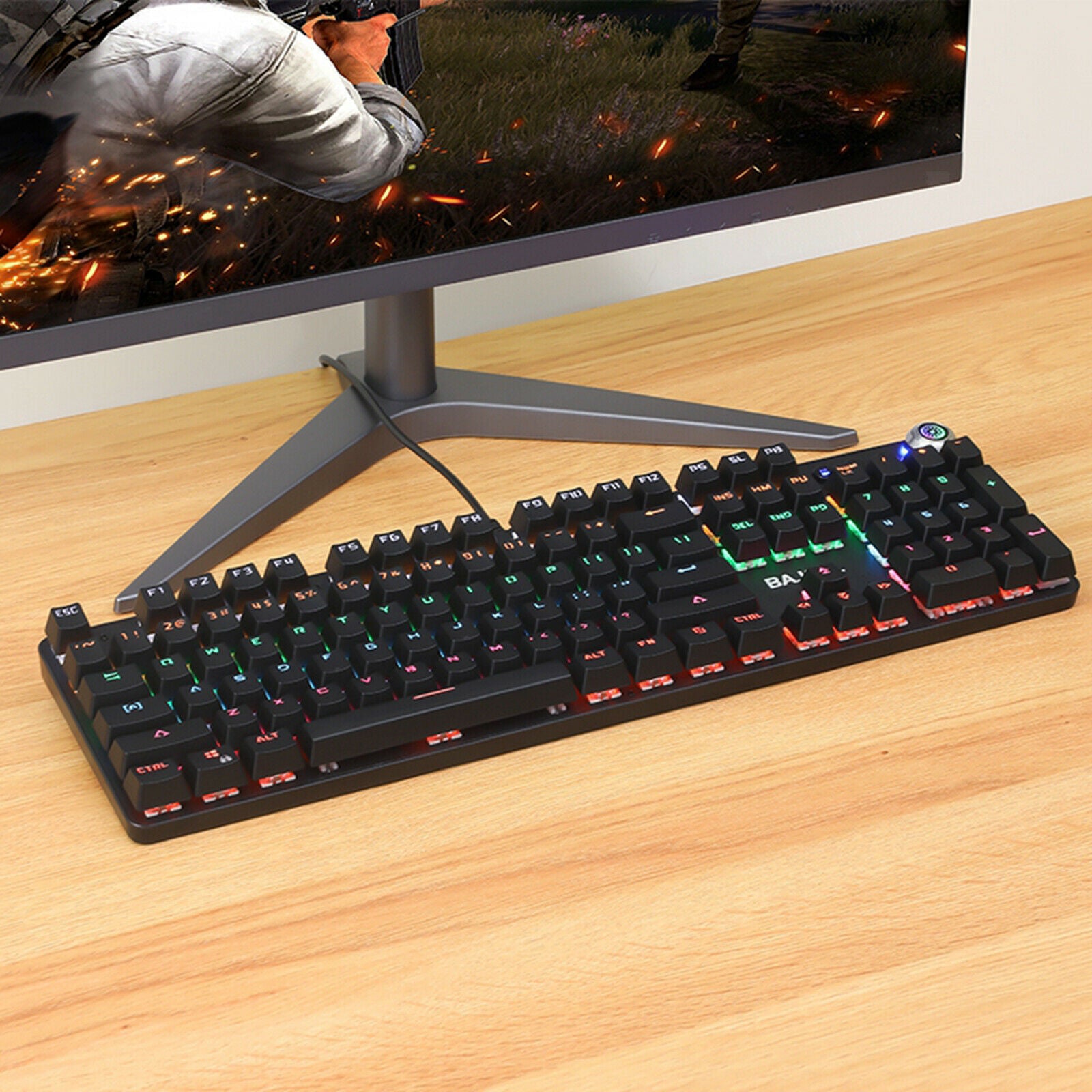 USB Multiple Modes Detachable Wired Gaming Keyboard Water-Resistant Ergonomic