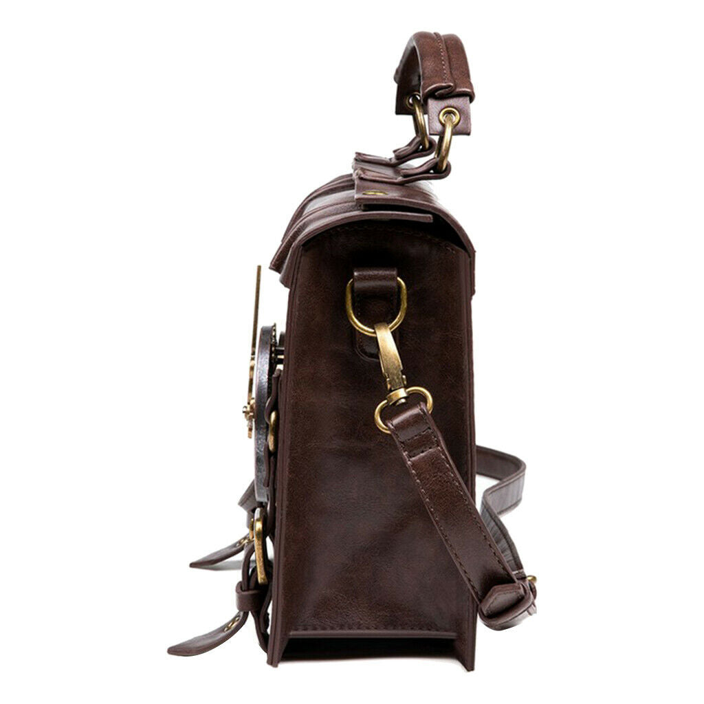 Unisex steampunk handbag shoulder bag leather bag punk shoulder bag