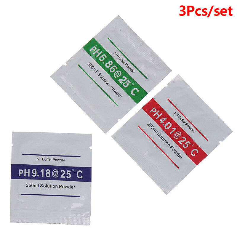 3Pcs PH Buffer Measure Calibration Solution ph4.00/ 6.86 /9.18 Calibration Poi W