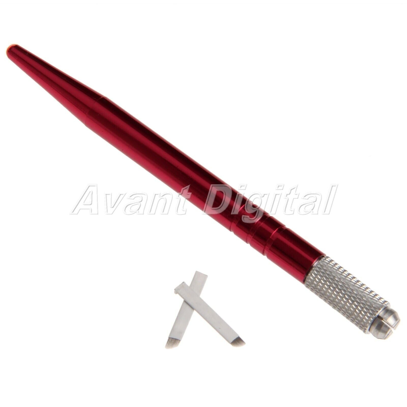 2Pcs Microblading Manual Eyebrow Tattoo Pen + 10Pcs 12pin Needle Makeup Tool Set