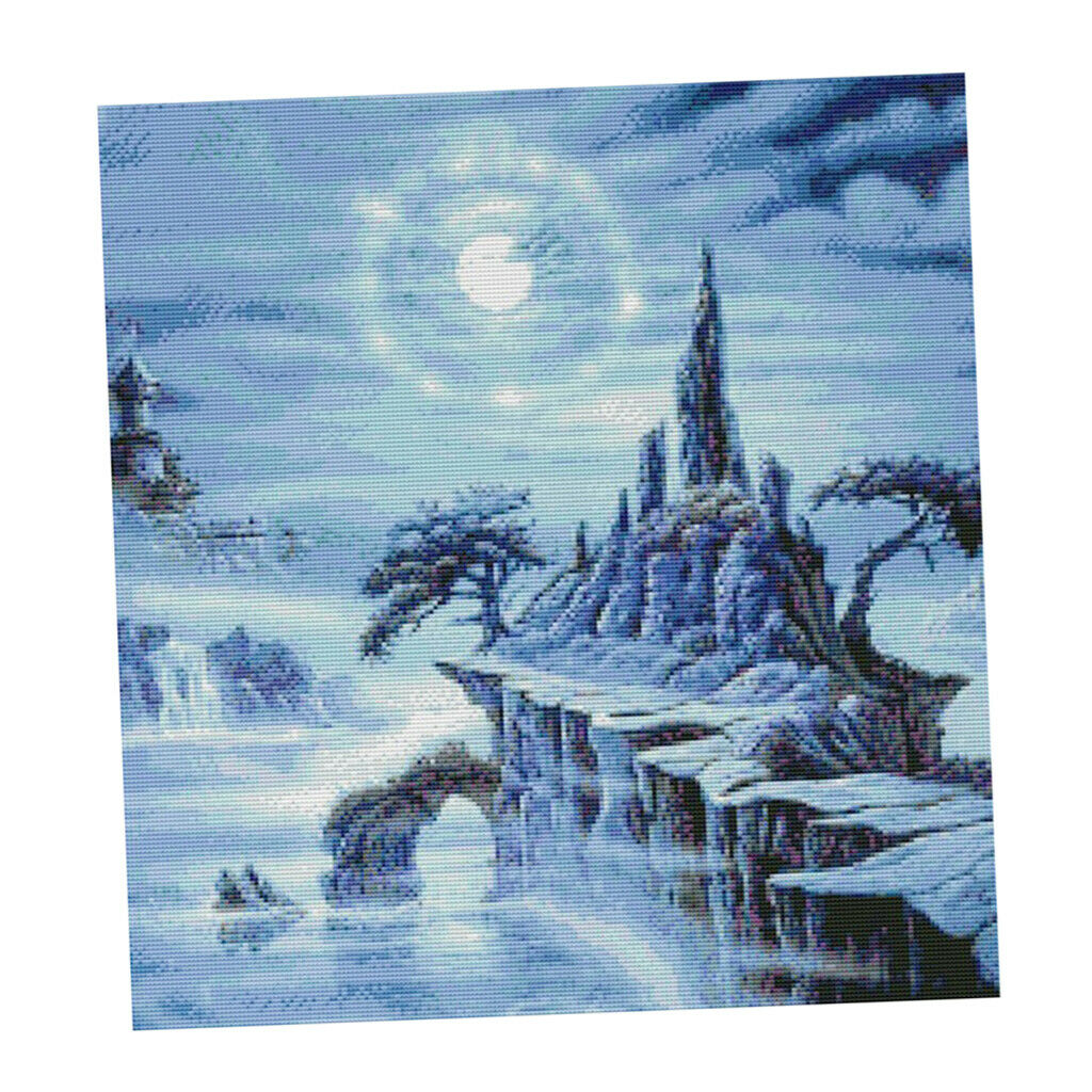 Moonlight Landscape Cross Stitch Stamped Kits Pre-Printed Cross-Stitching