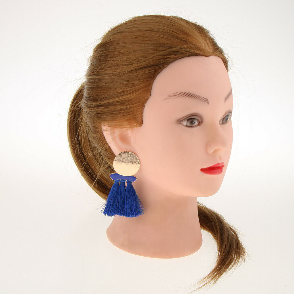 Fashion Statement Tassel Drop Earrings for Women Girl Wedding Bohemian Blue