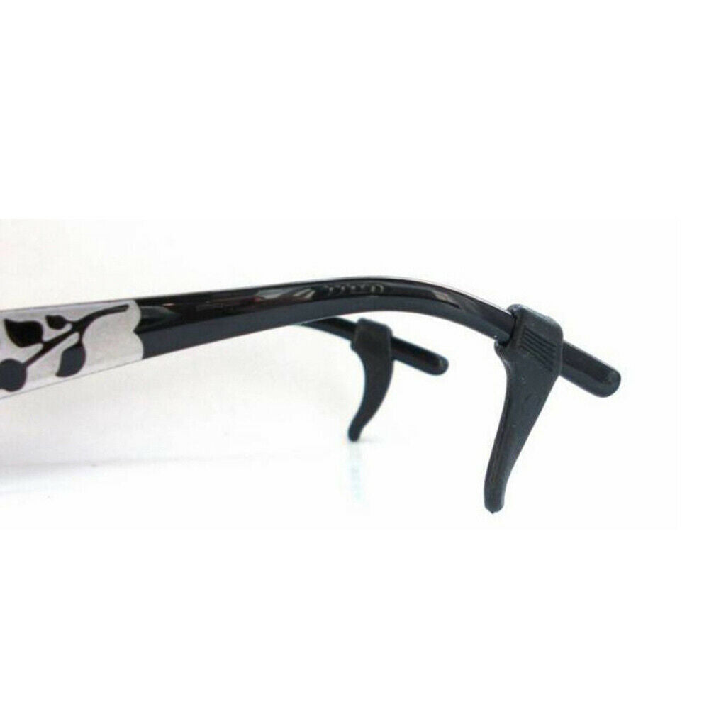 2X 10 Pairs Anti Slip Glasses Ear Hook Tip Spectacles Grip Temple Holder Black