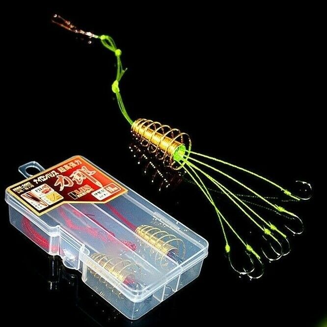 7#2pcs 6 in 1Bomb Fishing Hook Barbed Hooks Tackle Durable Explosive Bait Hook S