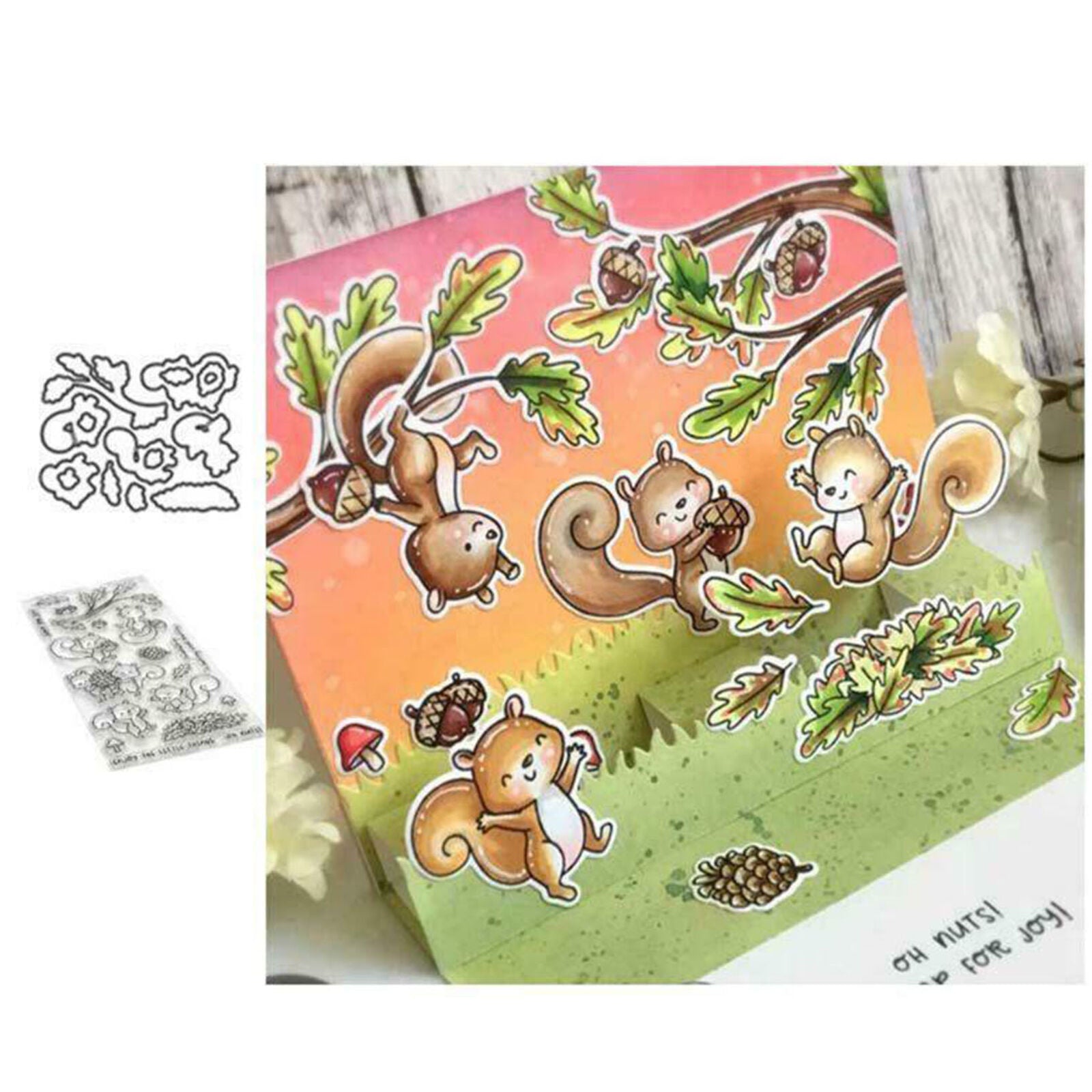 Squirrel Metal Cutting Dies Clear Stamp DIY Scrapbook Paper Card Embossing New