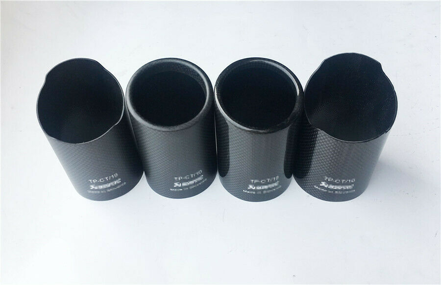 Car Carbon Fiber Exhaust Cover Tails Rear Silencer Tip Pipe End 76mm / 3 Inch