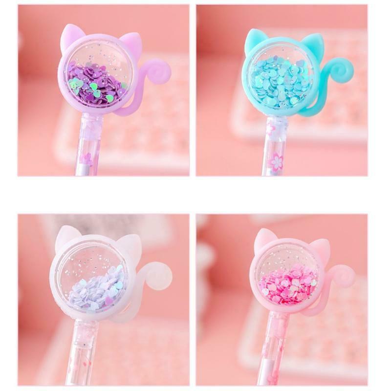 4 pcs Cartoon Black Gel Pen Refillable Smooth Writing Gel Pen for Gift Giveaway