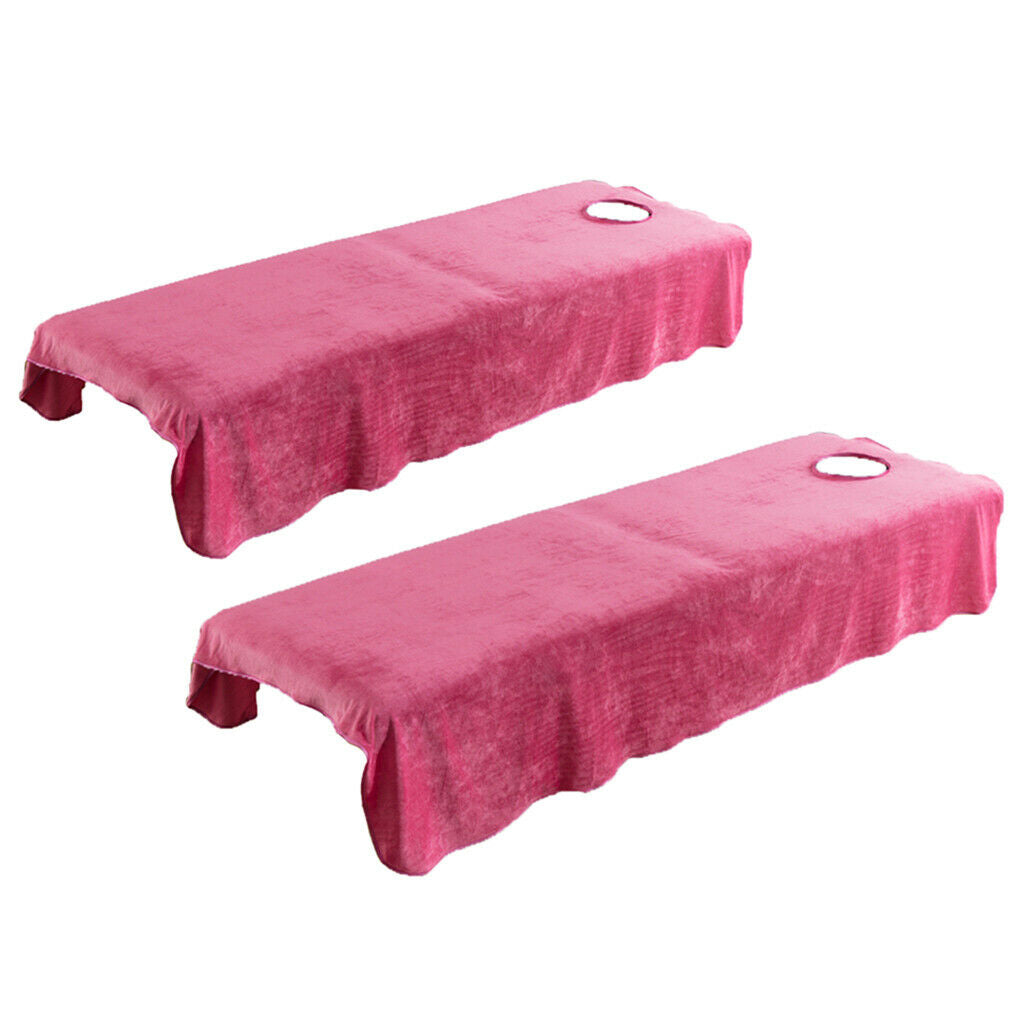 2 Pieces Flannel Massage Table Bedding Sheets Soft Cosmetic SPA Bed Covers