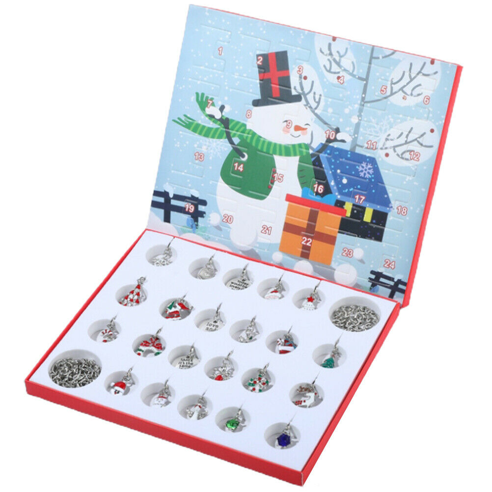 Christmas Countdown Calendar DIY Charm Bracelet Making Kit for Girls Women Gift