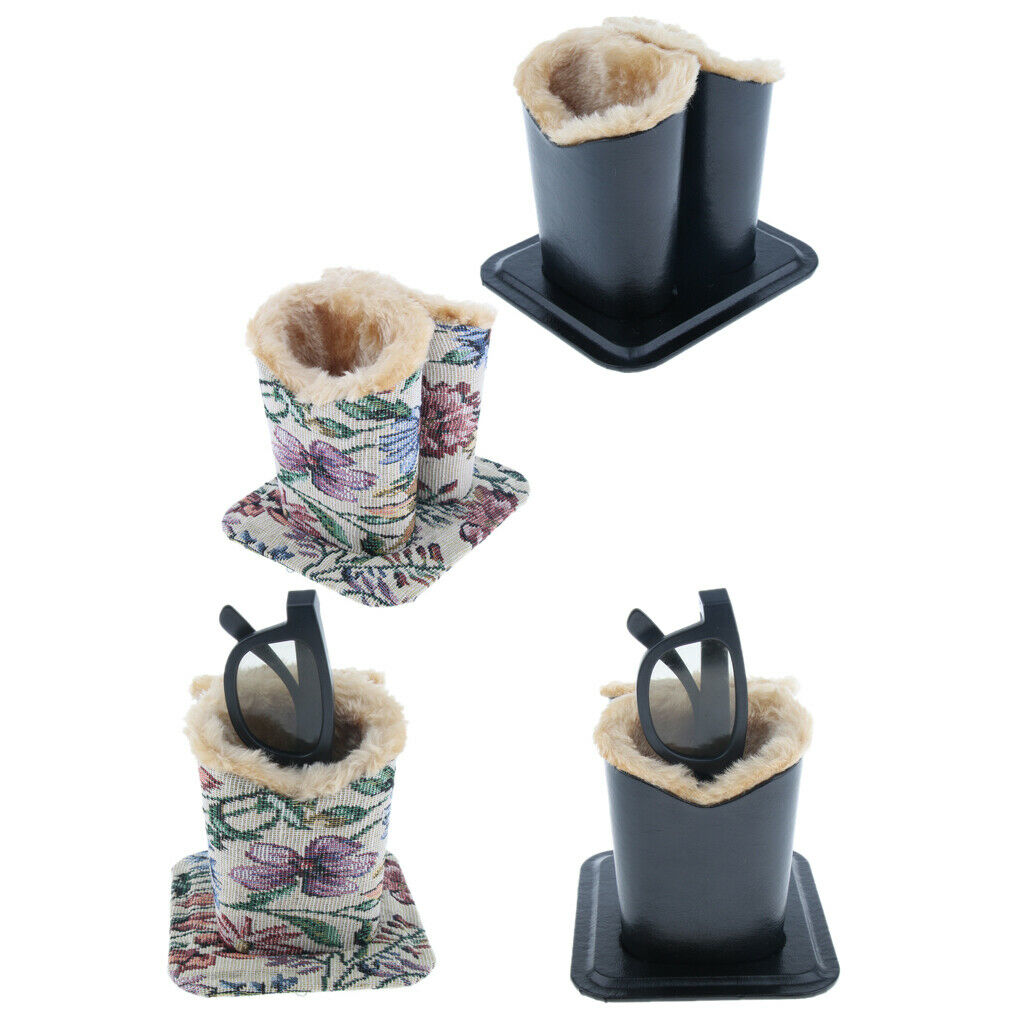 2 Pack Premium Desk Plush Eyeglass Holder Stand Keeper Spectacle Home Box
